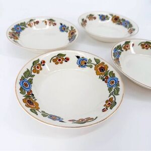Set of 4 Vintage Johnson Brothers Pareek China Floral Snack Bowls